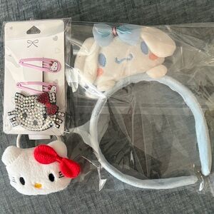 Sanrio Hello Kitty and Cinnamoroll Hair Accessories Set - Pink, Red, Blue, White